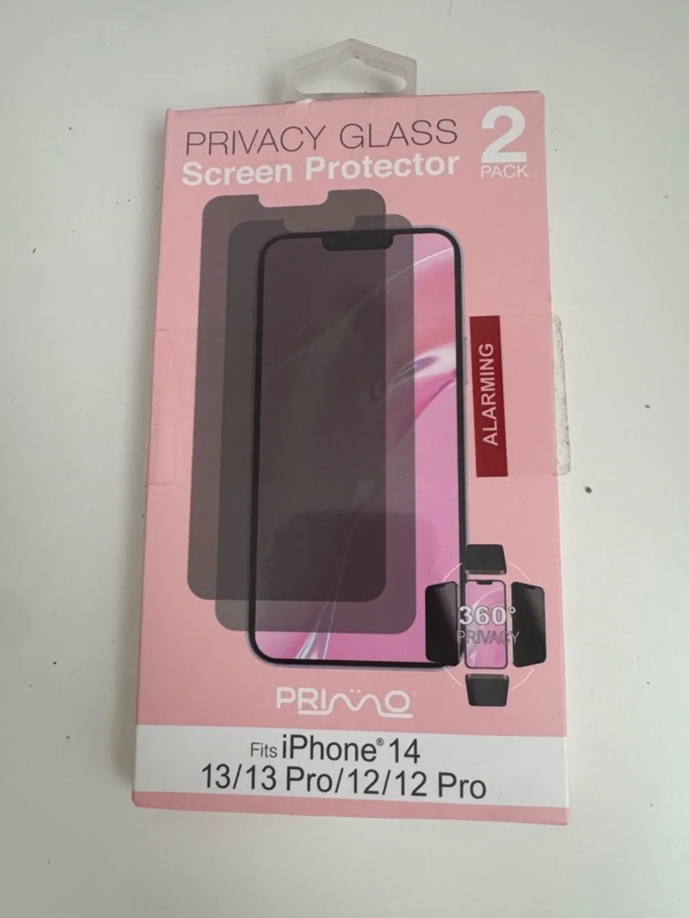 Primo Privacy Glass Screen Protector for iPhone - Pink (2 Pack)